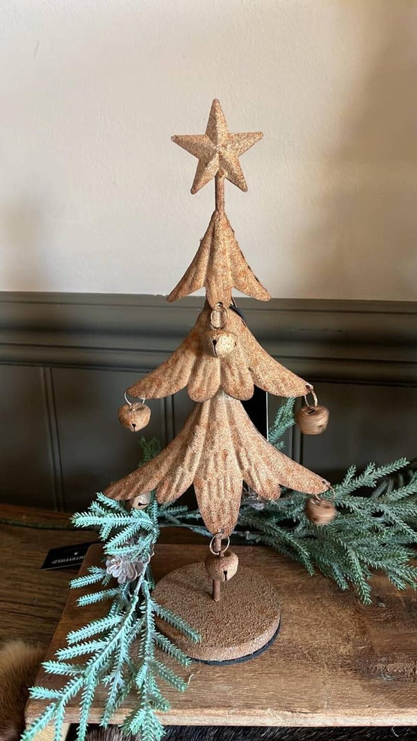 Kerstboompje met bellen - Roest - M