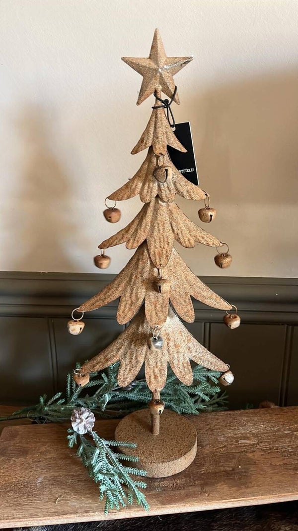 Kerstboompje met bellen - Roest - L