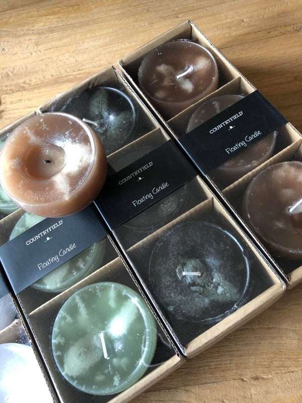 Drijfkaarsen - 3 stuks - olive