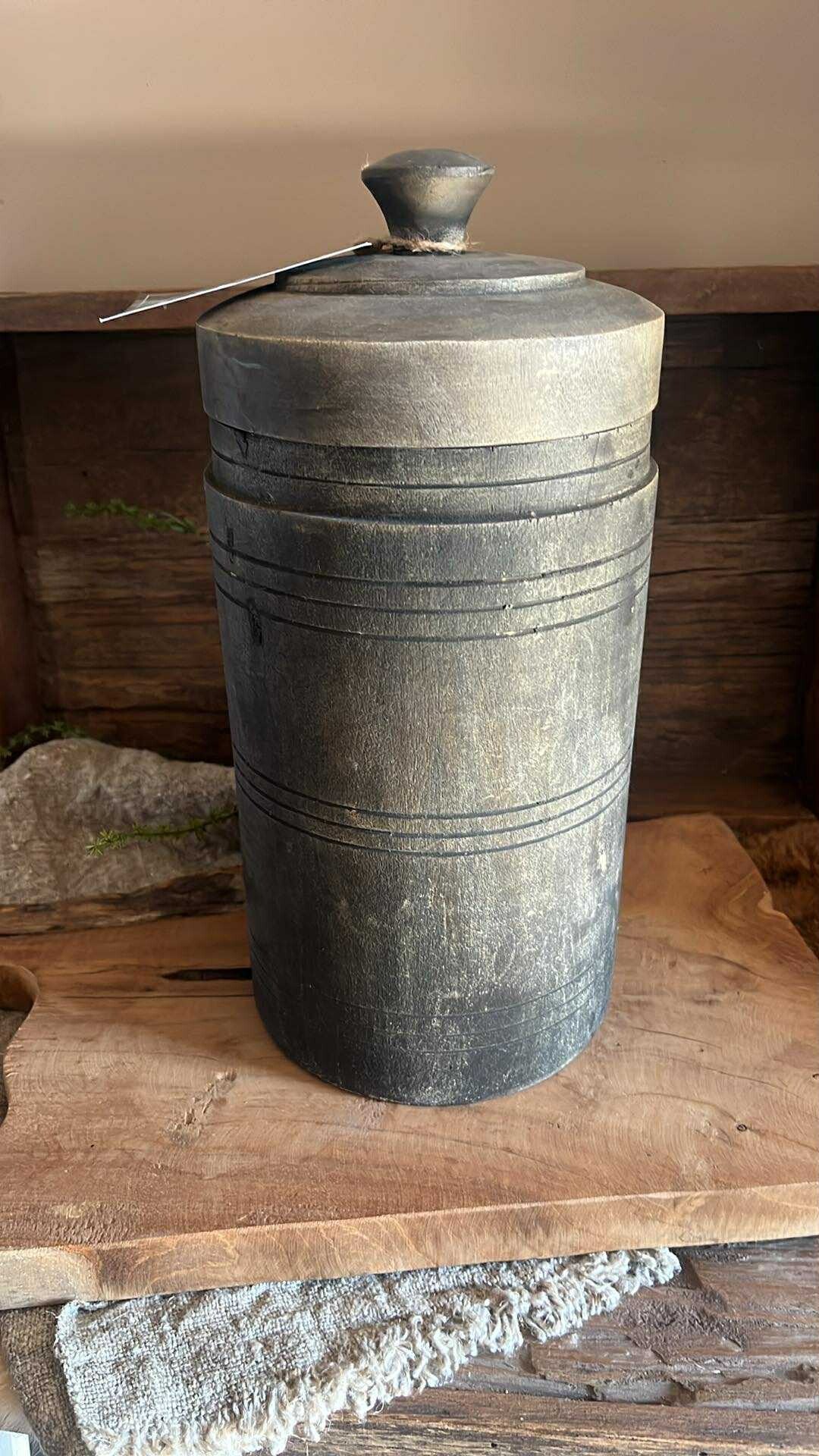 Houten pot met deksel - Luksa