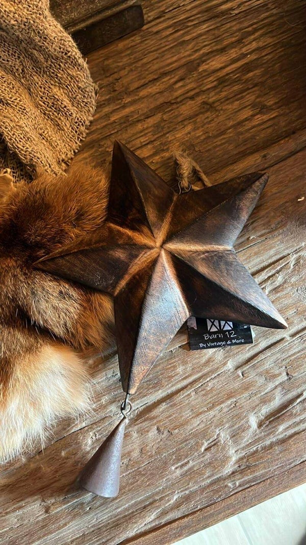 Ster met belletje - hout - S