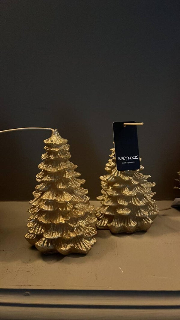 Kaars - kerstboom S - goud - Brynxz - per stuk