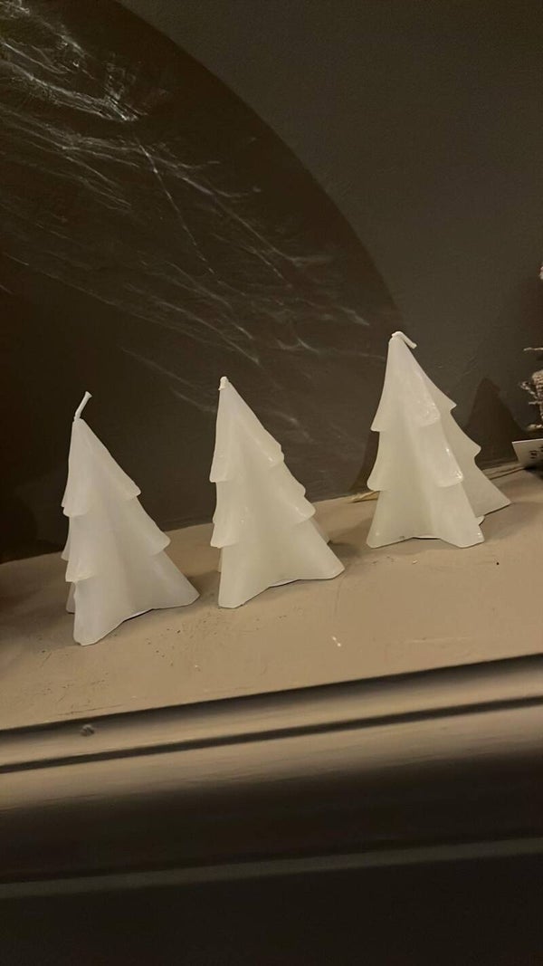 Kerstboomkaars - S - wit - T-K63