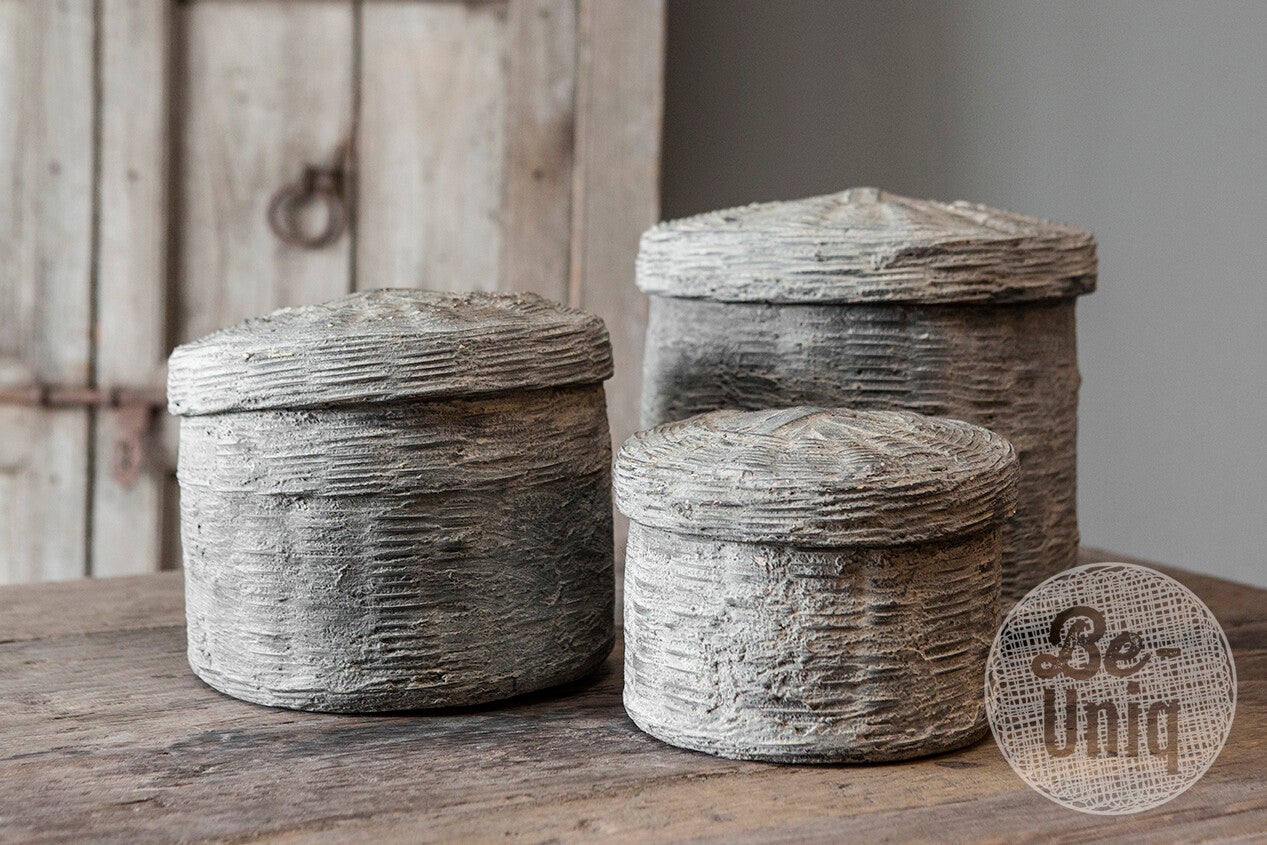 Rattan leemmanden - maat L - set van 3