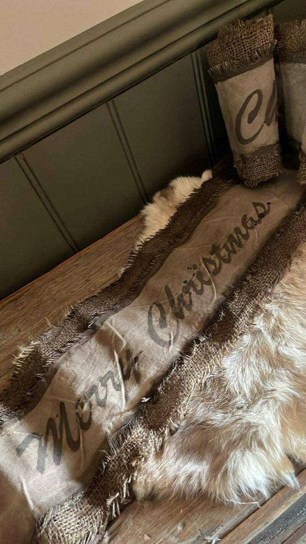 Lint kerstboom - Merry Christmas- taupe