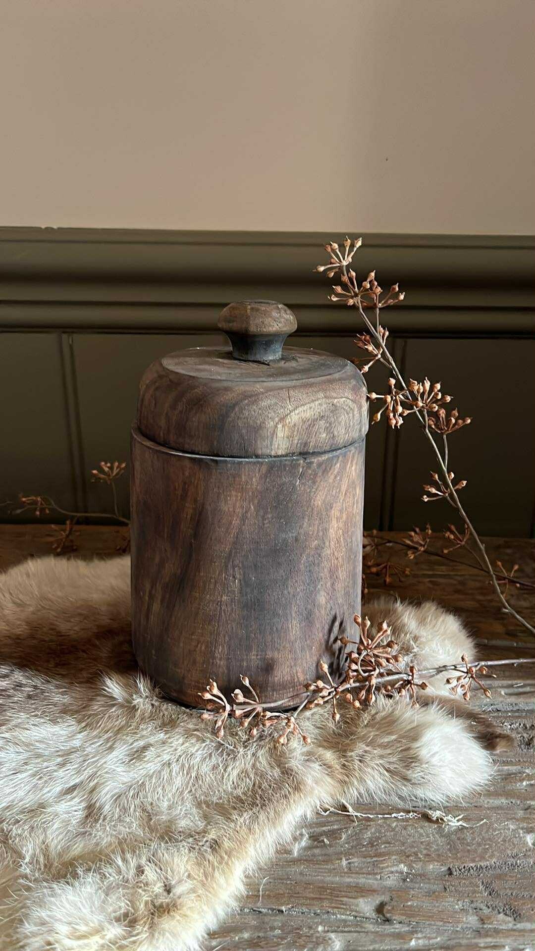 Houten pot met deksel - Nr. 21