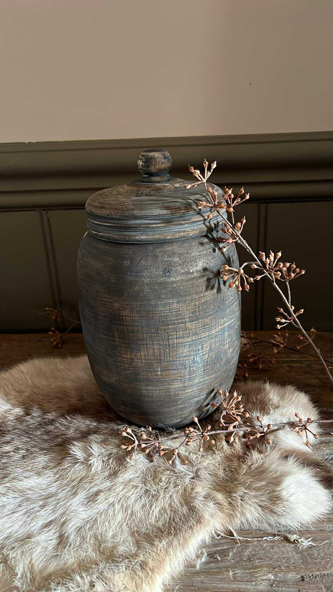 Houten pot met deksel - Nr. 23