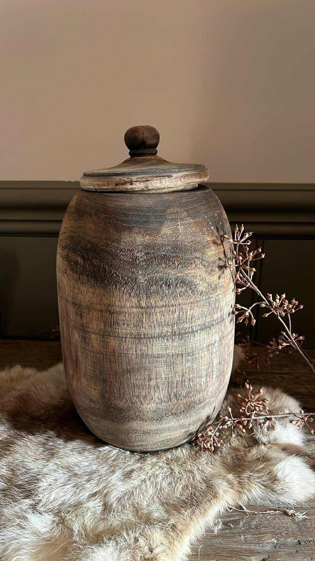 Houten pot met deksel - Nr. 8