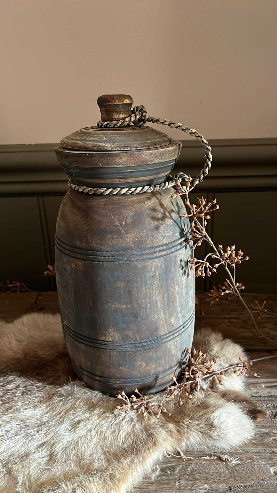 Houten pot met deksel - Nr. 9