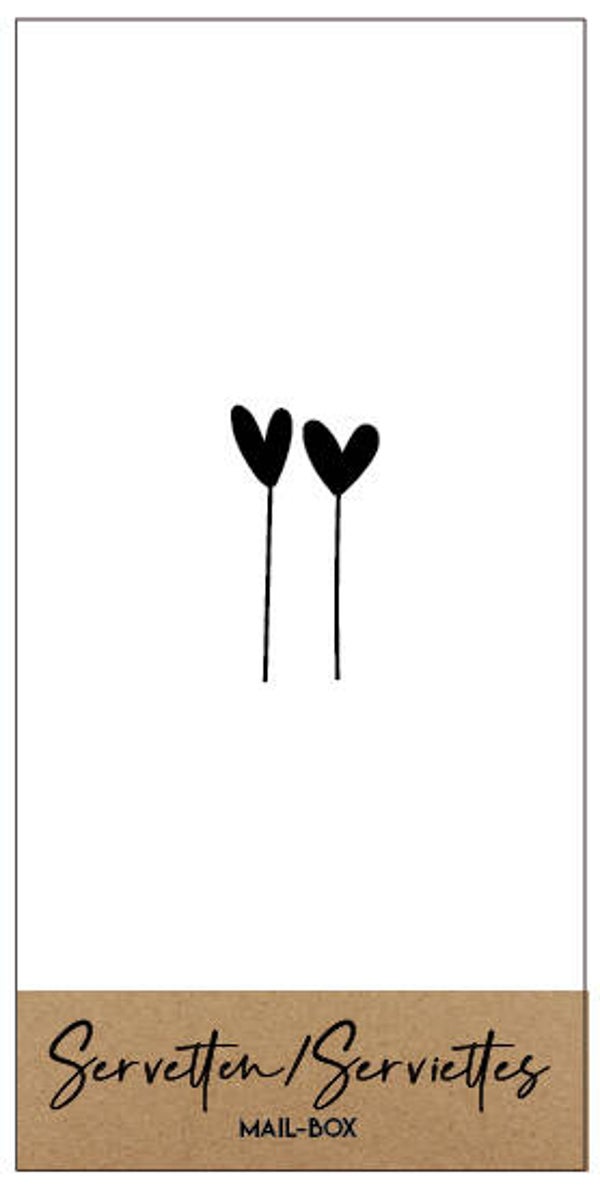 Servet - rechthoek - Hartjes