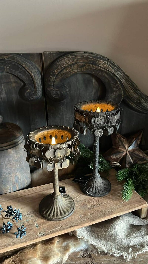 Schijfjeskandelaar - antraciet - M