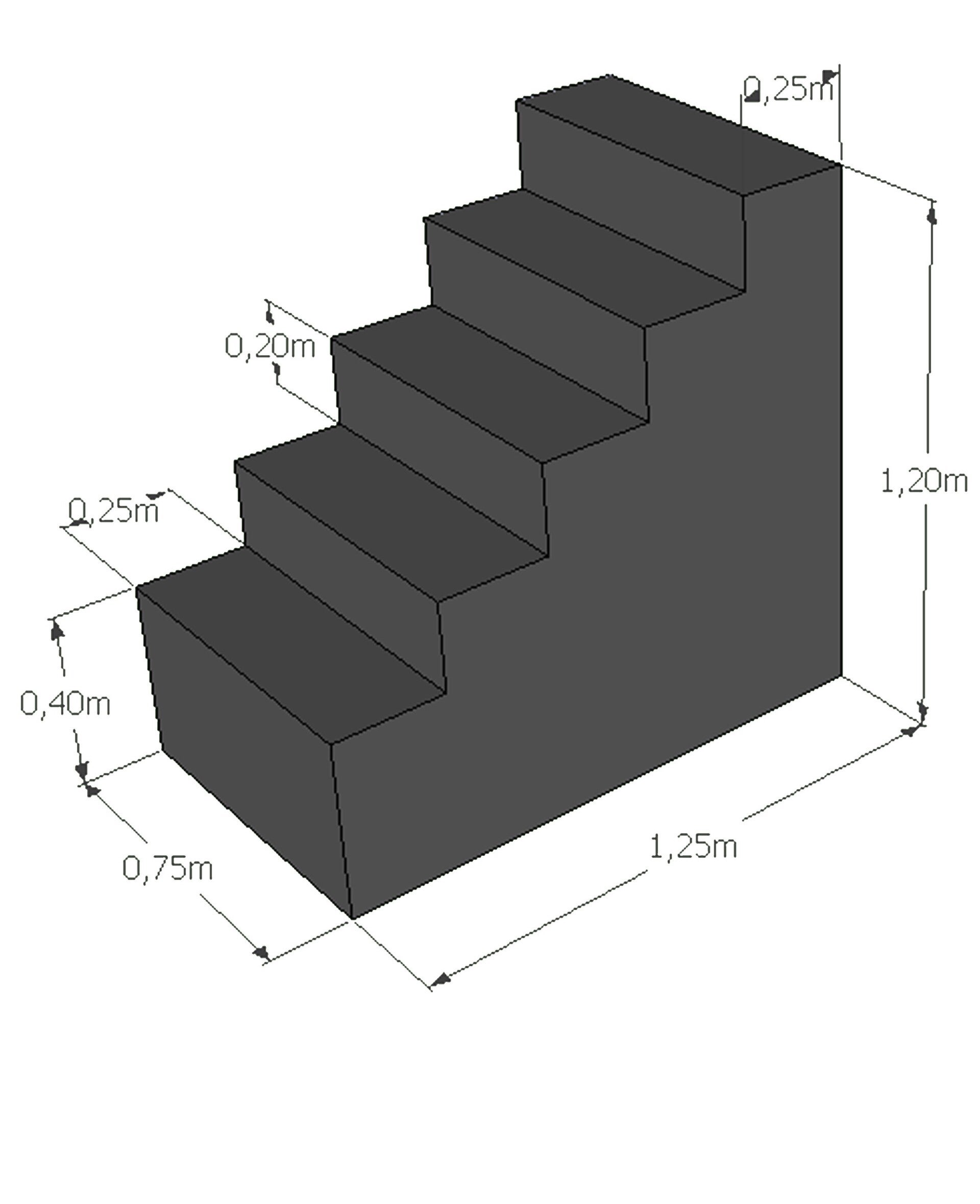 Trap met 5 treden - 1m20 hoog - Wordt niet verzonden