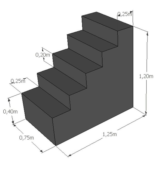 Trap met 5 treden - 1m20 hoog - Wordt niet verzonden