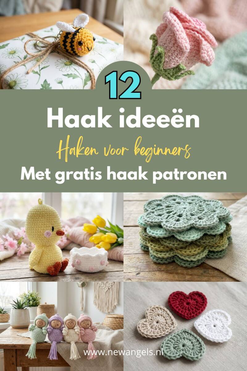 Wil je starten met haken voor beginners? In deze blog vind je simpele haak ideeën die perfect zijn om te oefenen. Alle projecten zijn geschikt voor eenvoudig haken en komen met gratis haken patronen.  haak ideen blog met gratis nederlandse haak patronen 