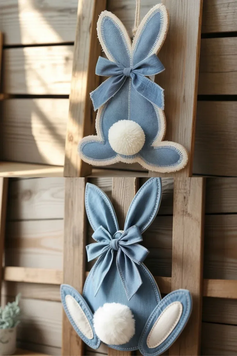 denim konijn, paashaas maken. pasen knutselen, knutselen voor pasen, bloemstuk maken pasen, pasen decoratie. Paashaas Knutselen, Voorjaar Knutselen, Paasdecoratie Knutselen Volwassenen, Lente Knutsels, Knutselideetjes Pasen, Pasen Diy, Paas Knutsel