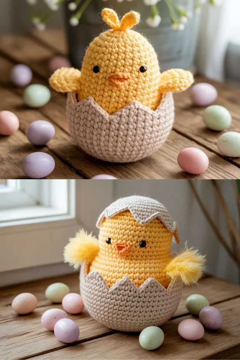 Paas kuiken haken. paas kipje. haken pasen gratis nederlands,  pasen haak patronen,  haken voor pasen gratis patronen. pasen decoratie knutselen volwassenen,  knutsel idee pasen,  knutselideetjes pasen,  pasen decoratie zelf maken,  pasen decoratie DIY