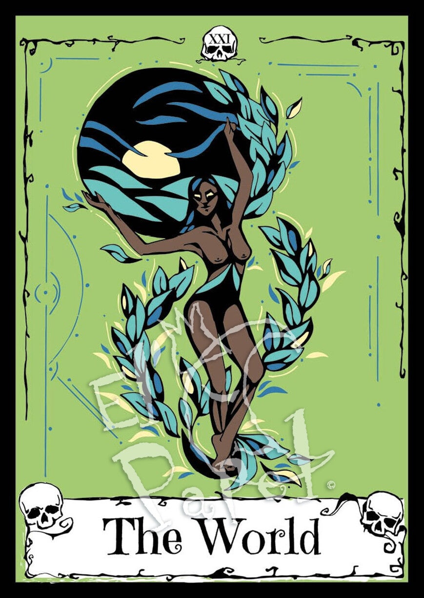 Ansichtkaart 'Tarot - De Wereld'