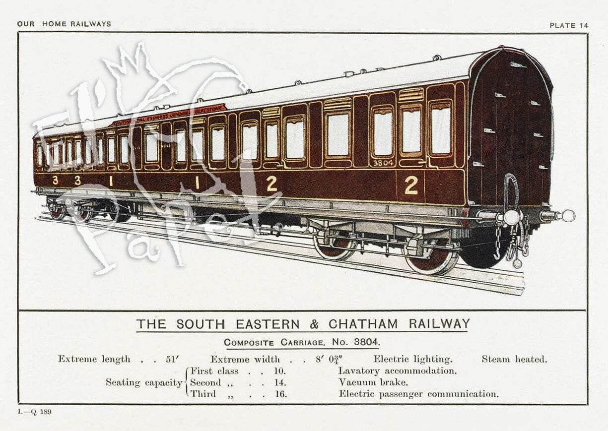 Ansichtkaart 'The South Eastern & Chatham Railway - wagon'