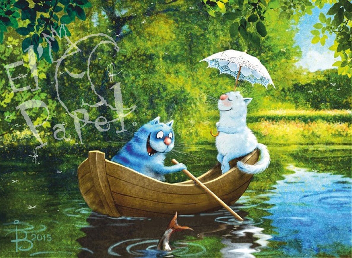 Ansichtkaart 'Romantisch boottochtje'