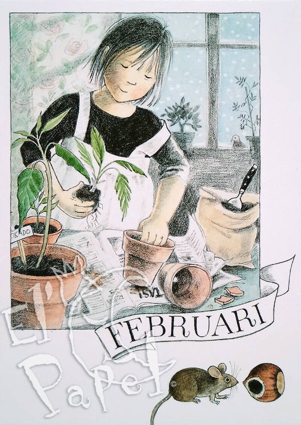 Maandkaart 'Februari' - Lena Anderson