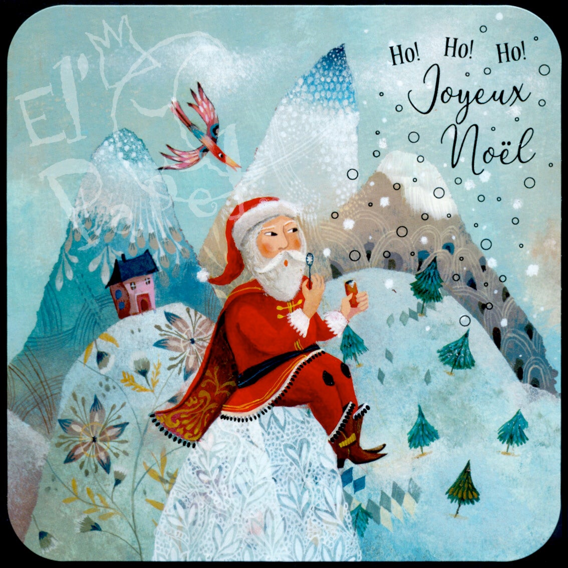 Kerstkaart `Ho Ho Ho` - Izou