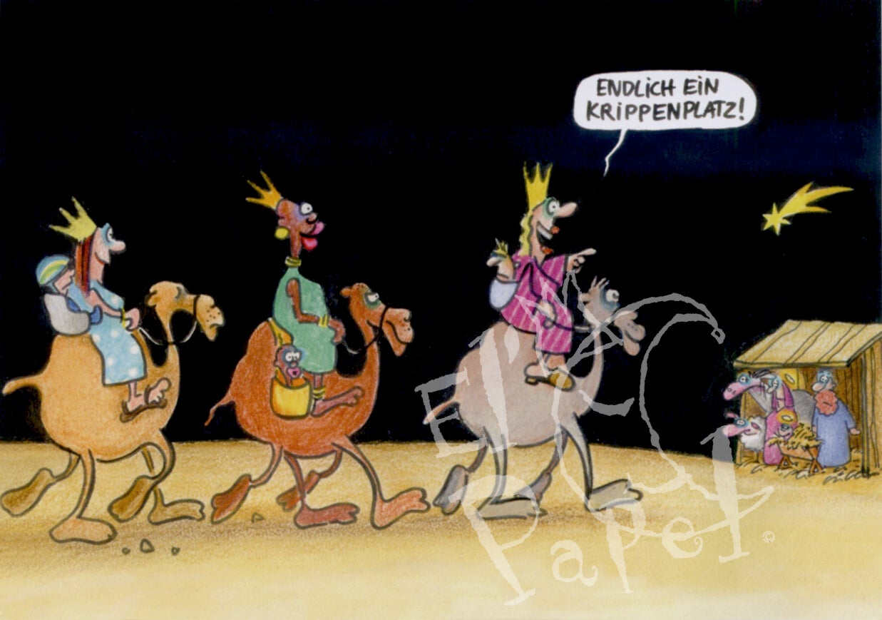 Kerstkaart 'Drie koninginnen'