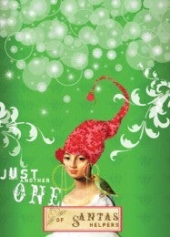 Kerst wenskaart 'Santa Girl'