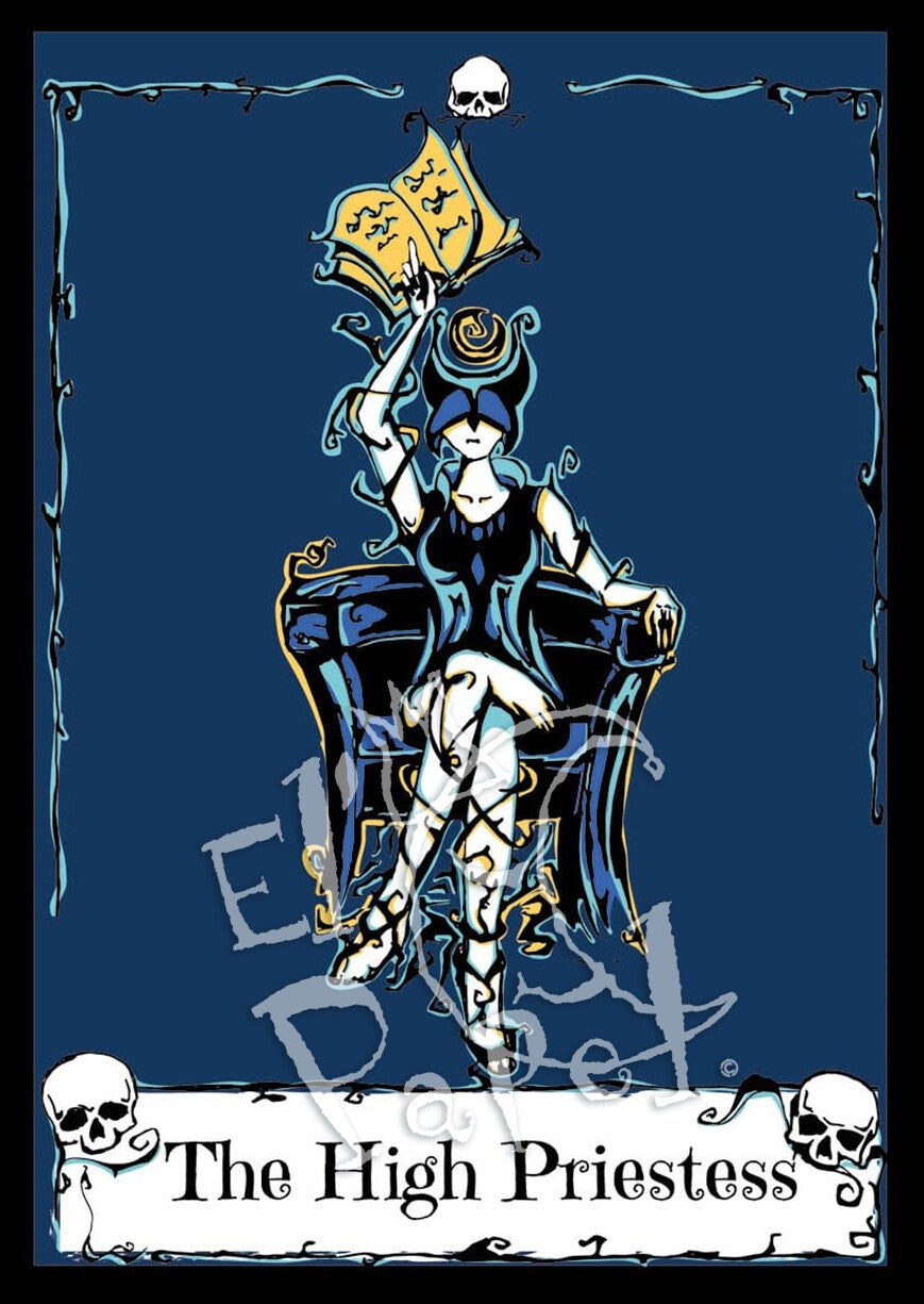 Ansichtkaart 'Tarot - De Hogepriesteres'