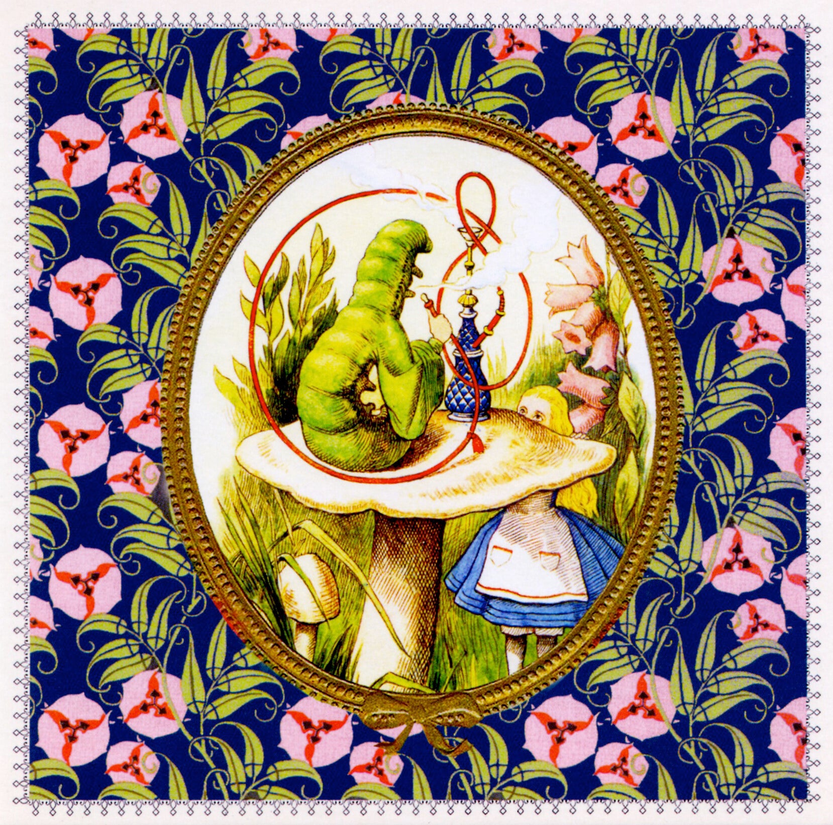 Vierkante kaart 'Alice en de rups'