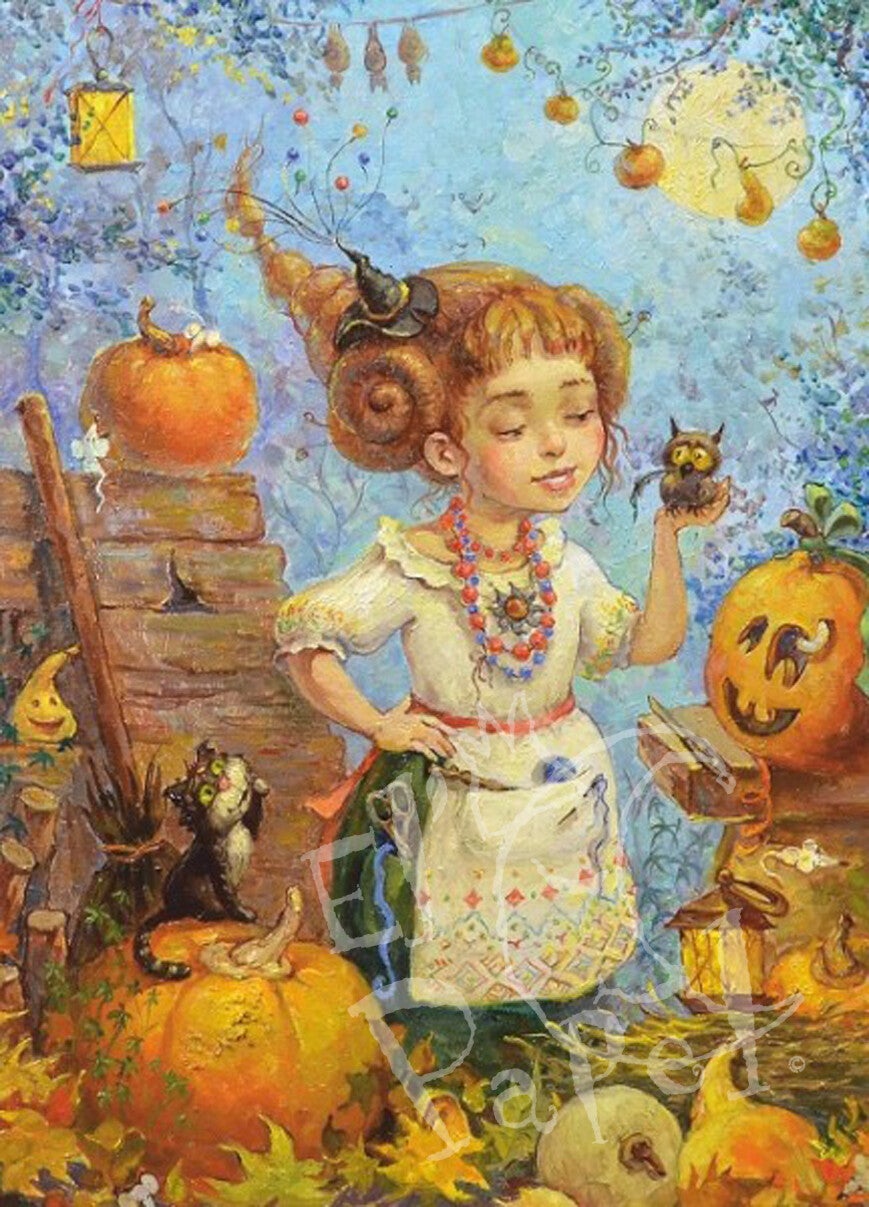 OP!! Ansichtkaart 'Meesteres van de Halloween'