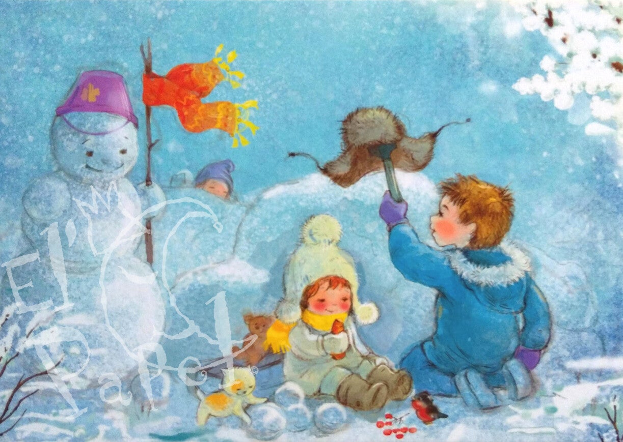 Ansichtkaart 'Sneeuw fort'