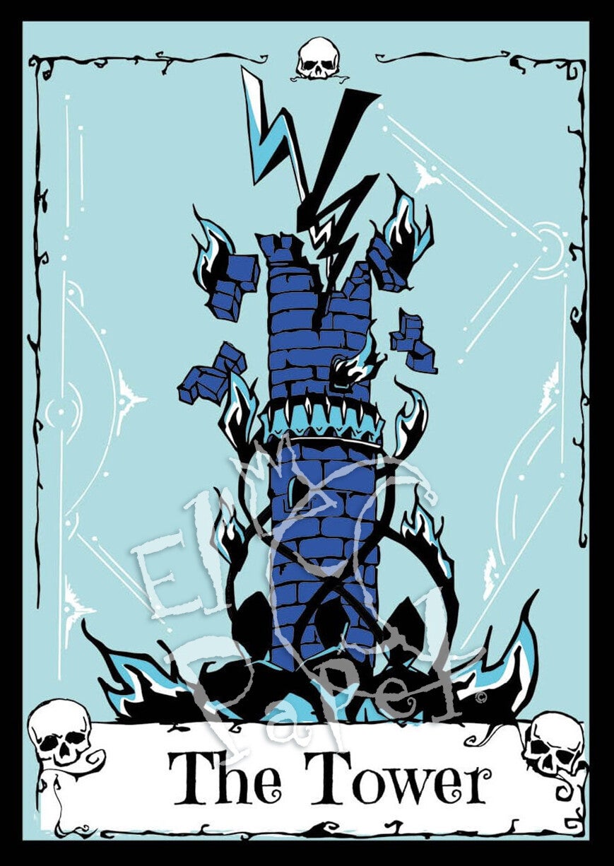 Ansichtkaart 'Tarot - De Toren'