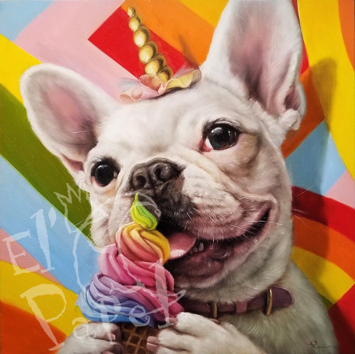 Vierkante kaart 'Regenboog feestje'