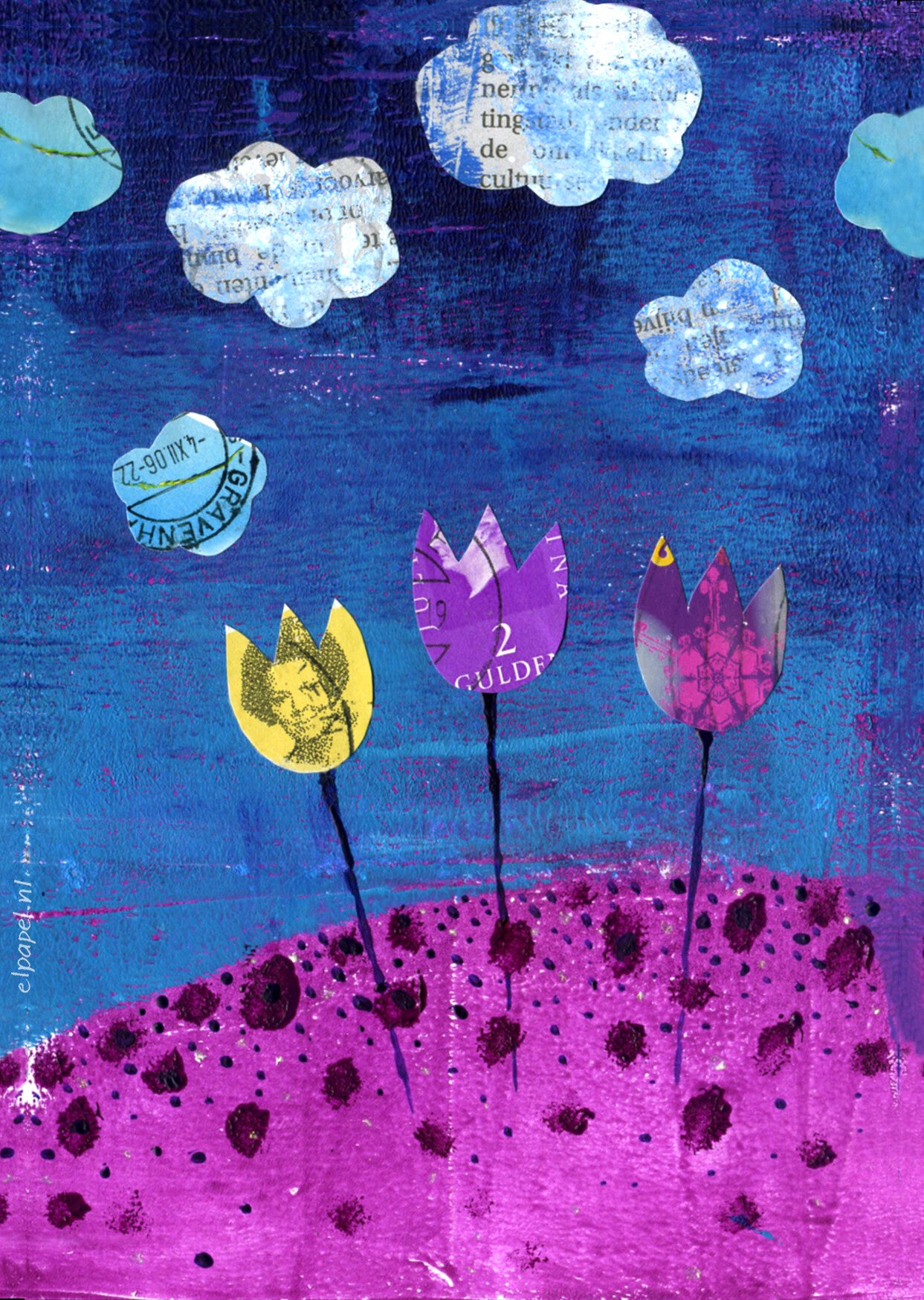 Tulpen-kaart blauw-paars