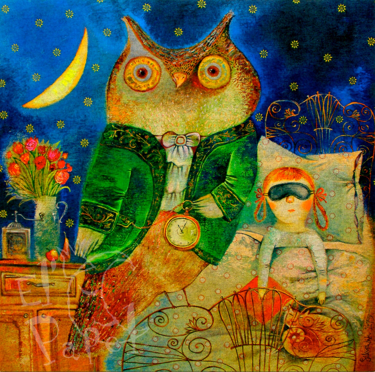 Vierkante kaart 'Slaap lekker allemaal' - Anna Silivonchik