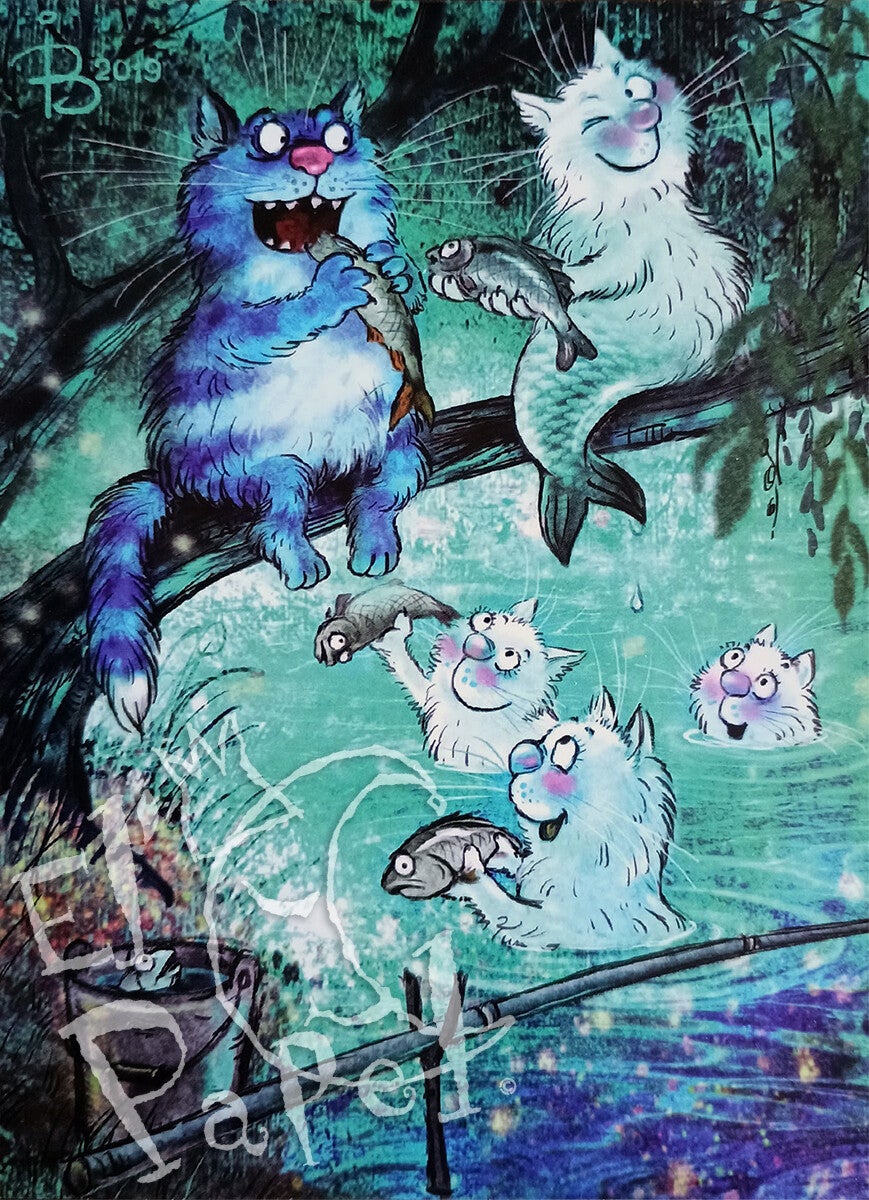 Ansichtkaart 'Nachtvissen'