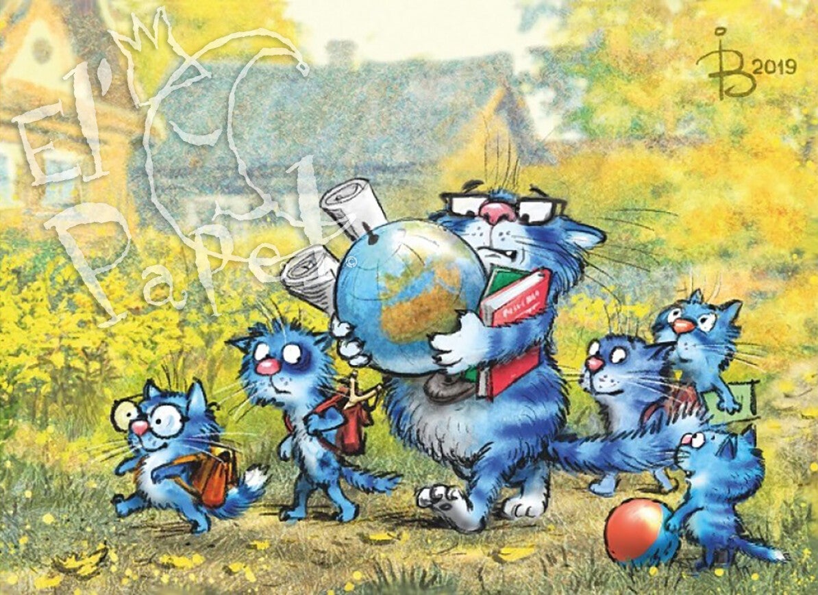 Ansichtkaart 'De eerste schooldag'