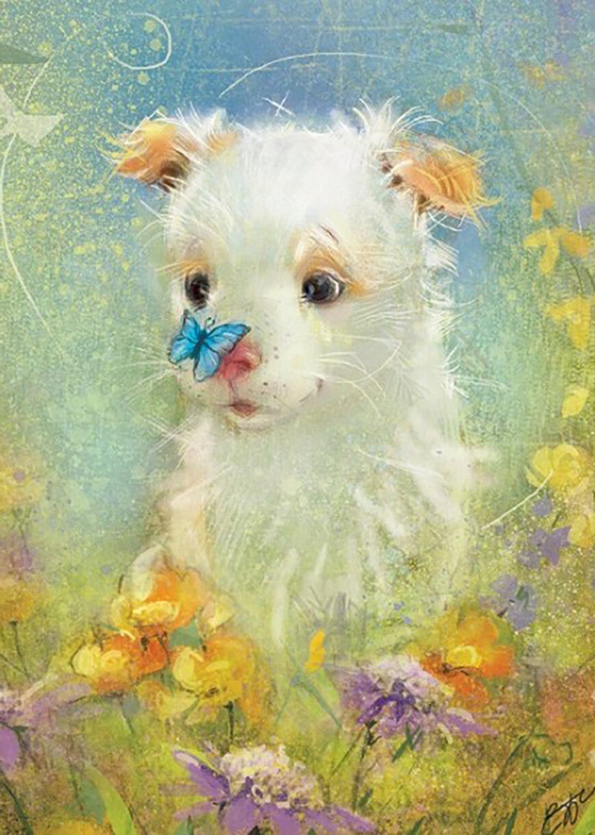 Dromerige ansichtkaarten die een beetje nostalgisch aandoen met zoete illustraties van elfjes, meisjes en dieren door Katerina Babok