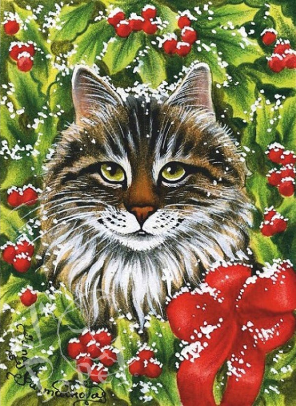 Ansichtkaart 'Kerst Kat'