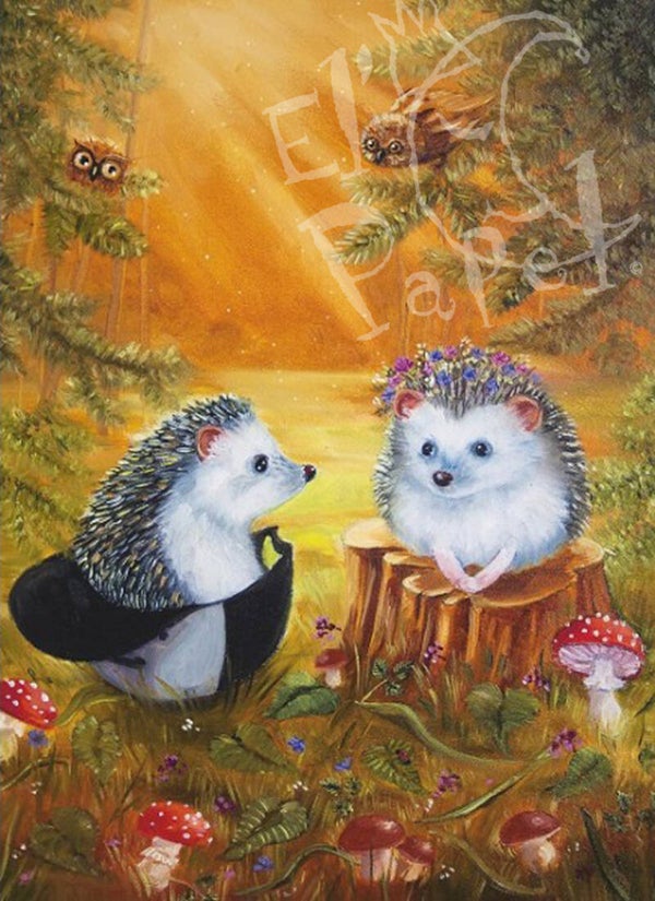 Ansichtkaart 'Tussen de paddenstoelen'