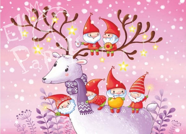 OP!! Kerst ansichtkaart 'Kerst Hert' * TIJDELIJK UITVERKOCHT *