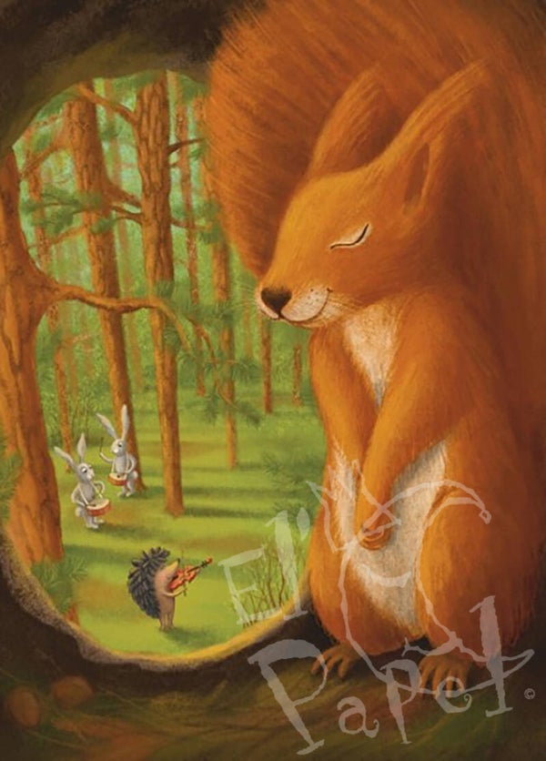 Ansichtkaart 'Voorjaarsconcert in het bos'