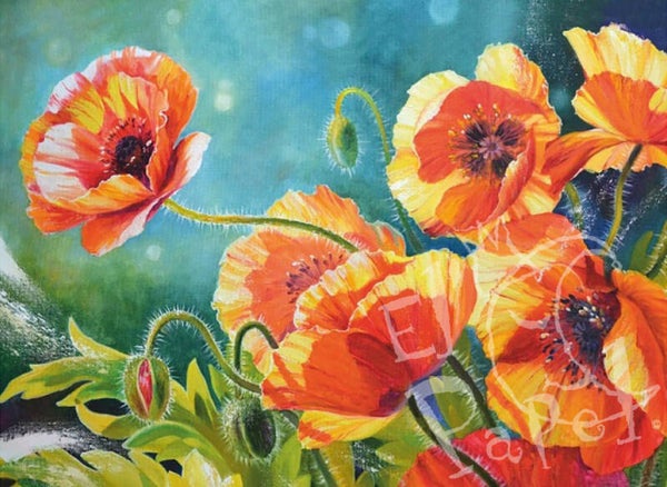 Ansichtkaart 'De klaprozen'