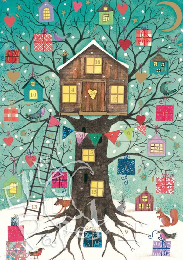 Advent kalender wenskaart 'Boomhuis'