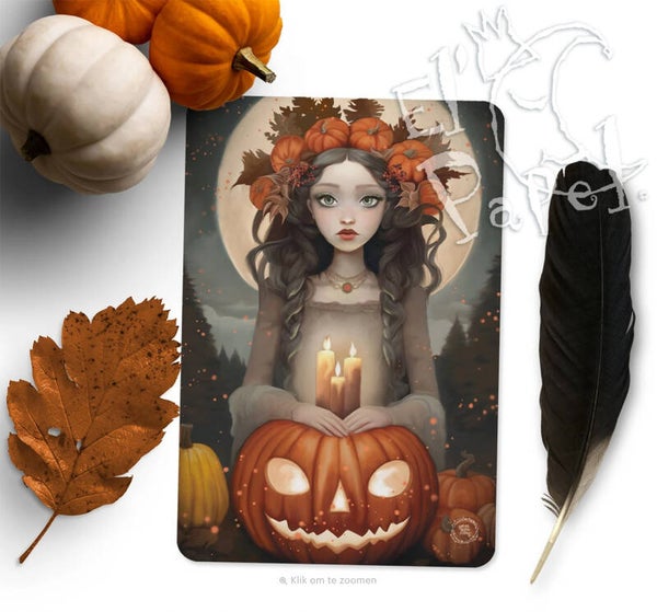 Kunstkaart `Volle Maan - Halloween`