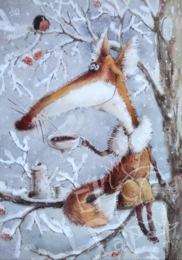 Ansichtkaart 'Koffie verwarmt'