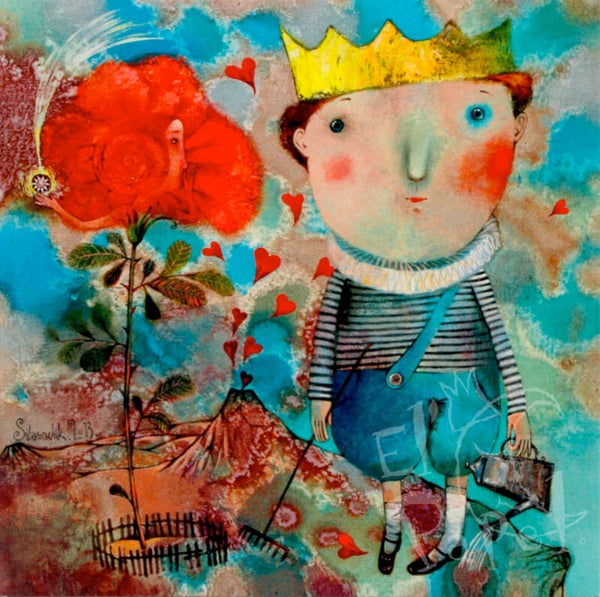 OP!! Vierkante kaart 'Kleine prins' - Anna Silivonchik