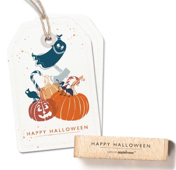 Rubber tekst-stempel 'HAPPY HALLOWEEN'