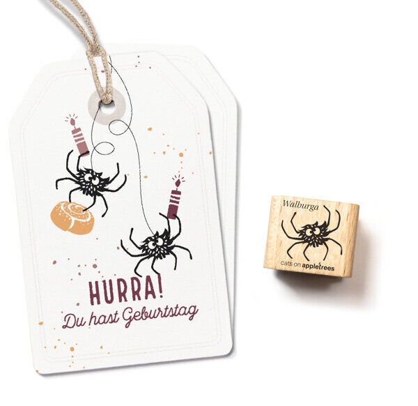 Rubber stempel 'De spin Walburga'