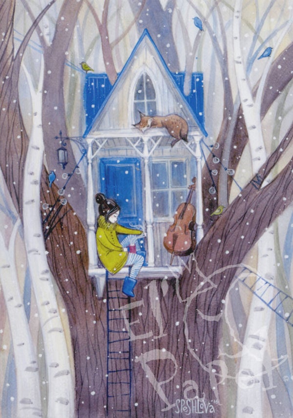 Ansichtkaart 'In het boomhuis'